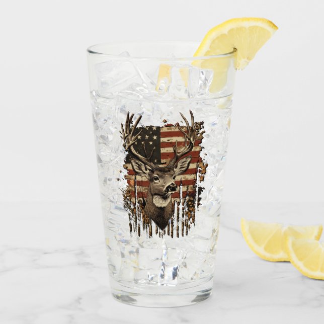 Verre Drapeau USA Saison Cerf, Buck (Dos glace)