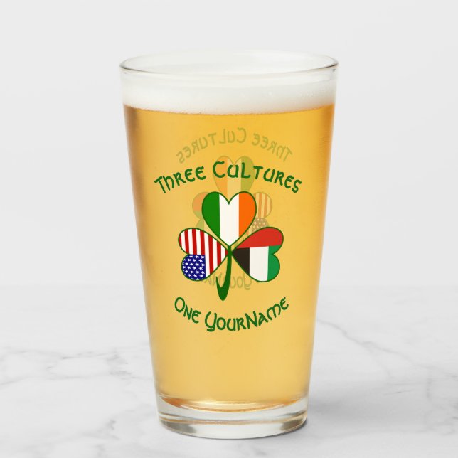 Verre Drapeaux Émirats arabes unis Irlande Américain Trè (Devant (rempli))