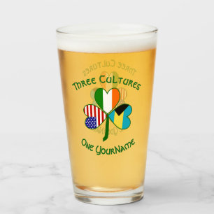 Verre Drapeaux irlandais américains bahamiens Trèfle Per