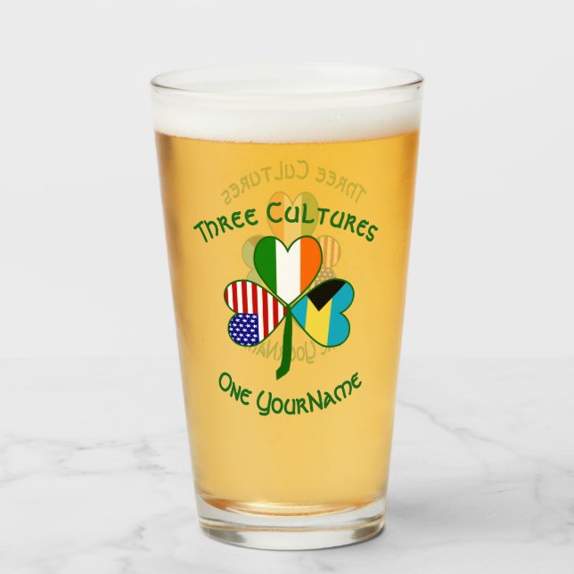 Verre Drapeaux irlandais américains bahamiens Trèfle Per (Devant (rempli))