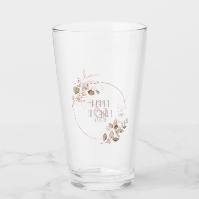 Verre Dreamy Foliage Mariage Blush Pink ID817 (Devant)