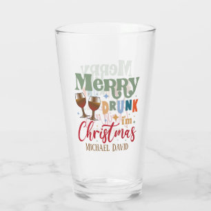 Verre drôle boire Noël ivre