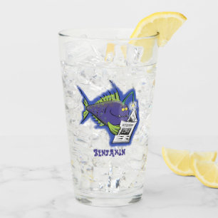 Verre Drôle caricature de poisson de pêcheur