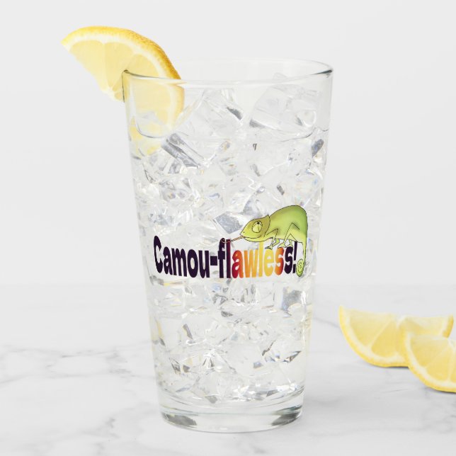 Verre Drôle de Camou-flawless Pun de Caméléon (Devant glace)