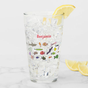 Verre Drôle des créatures marines dessin motif