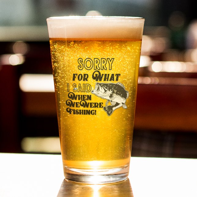 Verre Drôle Désolé Bass Fishing Angler Sports Citation (Créateur téléchargé)