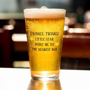 Verre Drôle Dire Bière Boire Parties scintillant de pint