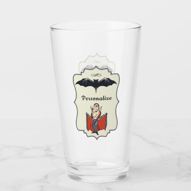 Verre Drôle Dracula Bat Halloween boisson personnalisée (Devant)