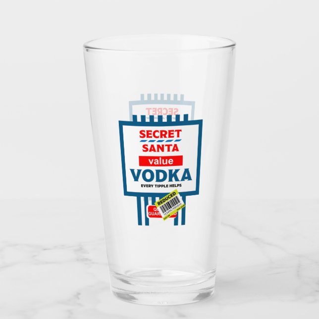Verre Drôle Étiquette de la Vodka de Noël (Devant)