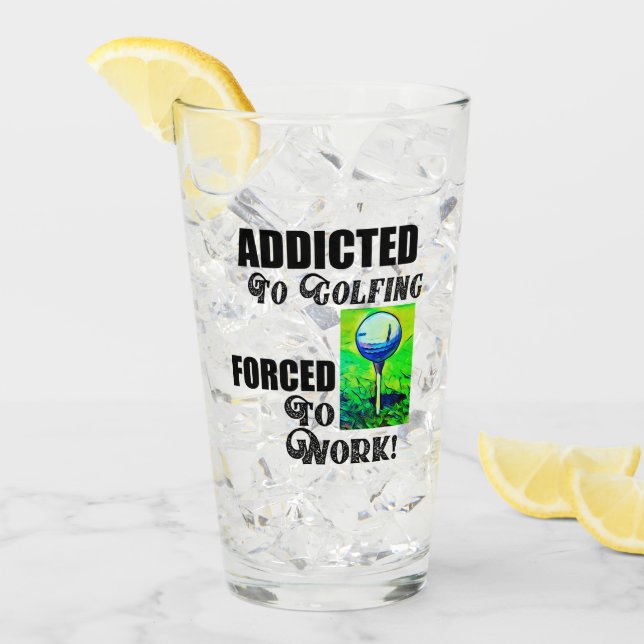 Verre Drôle Golf Citation Sport Hobby Hommes (Devant glace)