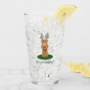 Verre Drôle Jingle Ce Chien Rinde Du Nez Rouge Mignonne