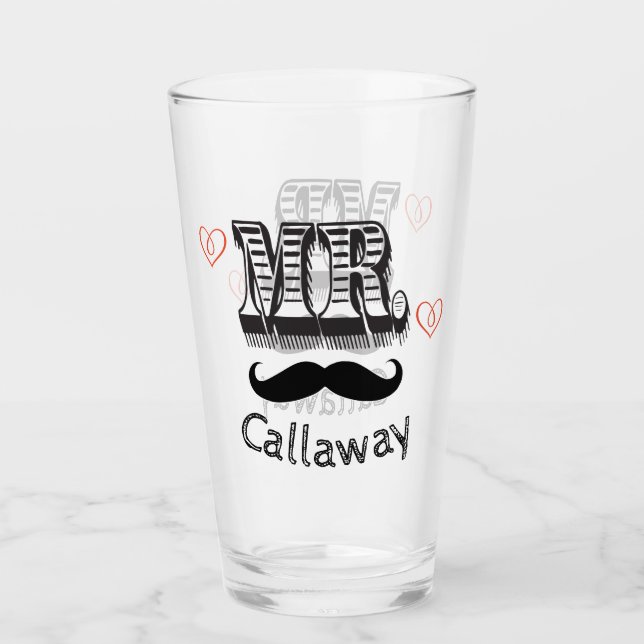 Verre Drôle M. Mustache Nom (Devant)