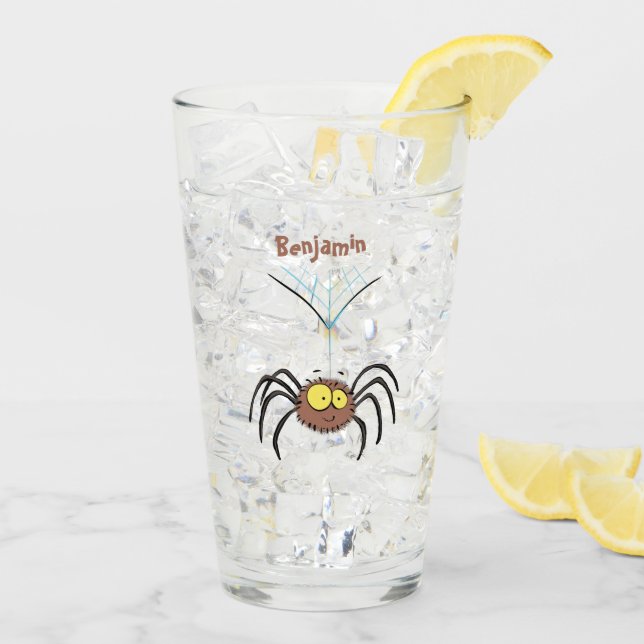 Verre Drôle mignon dessin animé d'araignée moelleuse (Dos glace)