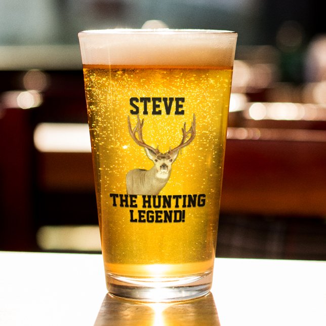 Verre Drôle nom de chasse Légende Mule Deer Antlers (Créateur téléchargé)
