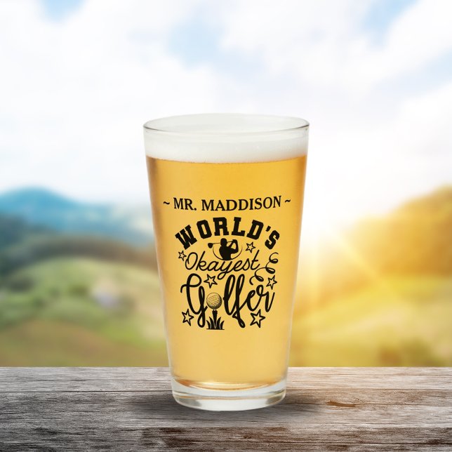 Verre Drôle Okayest Golfer Gag cadeau personnalisé (Créateur téléchargé)