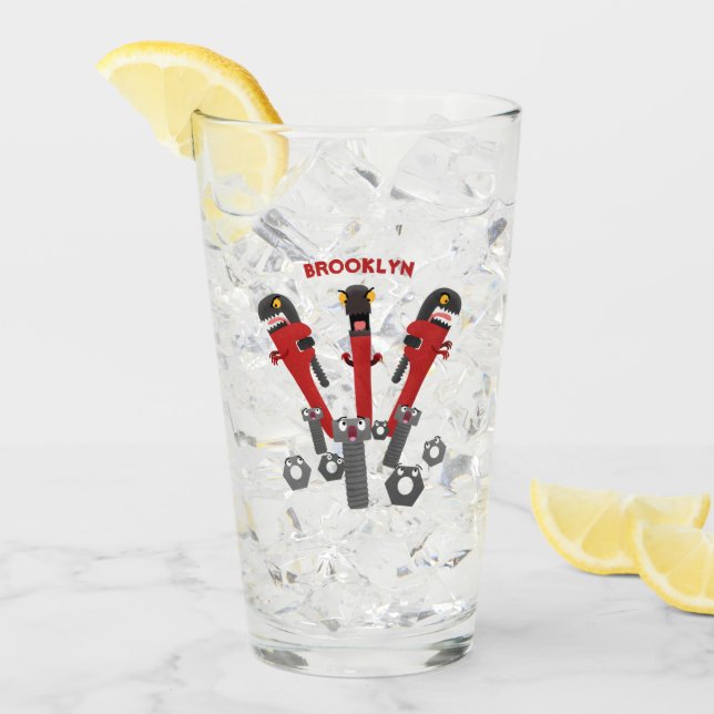 Verre Drôle outil monstre de clé humour dessin animé (Devant glace)