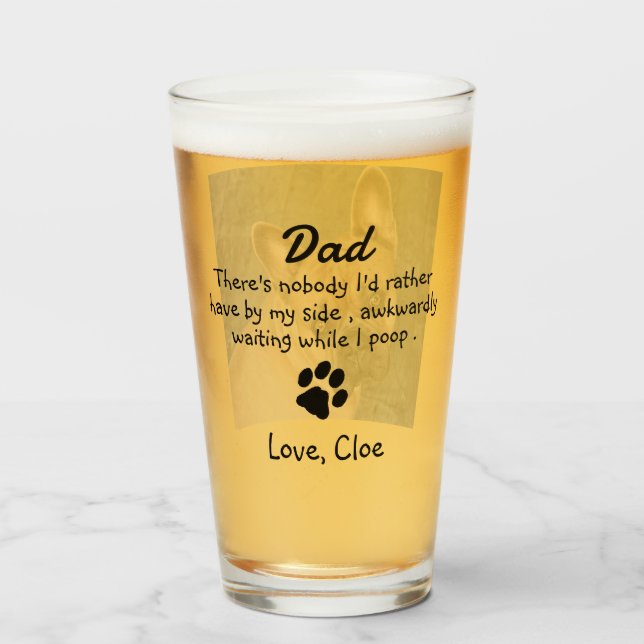 Verre Drôle papa de chien personnalisé (Devant (rempli))
