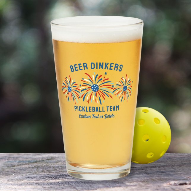 Verre Drôle Pickleball Boers de bière Patriotique Juille (Créateur téléchargé)