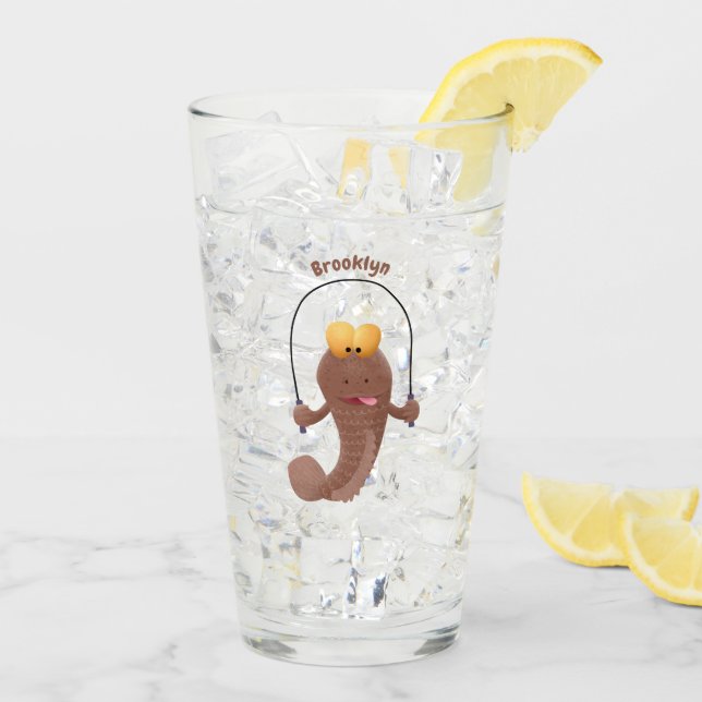 Verre Drôle sauter boudskipper poisson dessin animé (Dos glace)