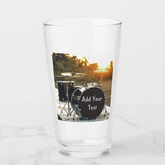 Verre Drum Kit Drummer Rock Personnaliser la Personnalis (Devant)