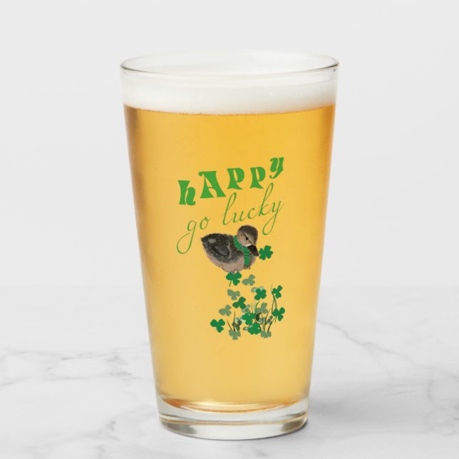 Verre Duck Clover Happy Go Lucky St Patrick's Day (Devant (rempli))