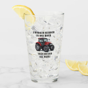 Verre Dur labeur agricole drôle de tracteur de citation