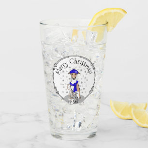 Verre Écharpe à neige bleu hiver - Faune et blanc