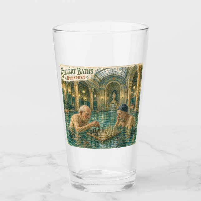Verre Échecs dans les bains Gellert Budapest Hongrie (Devant)
