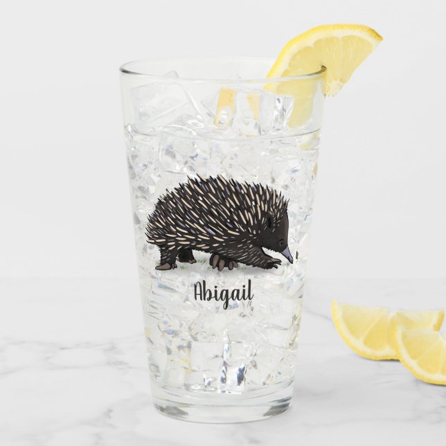 Verre Echidna mignonne avec dessin animé d'abeille (Dos glace)