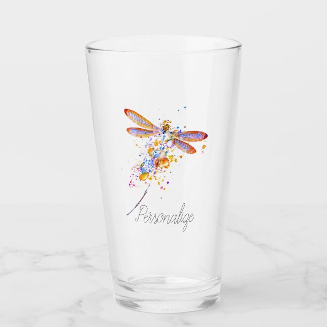 Verre Éclaboussure de libellule personnalisée (Devant)