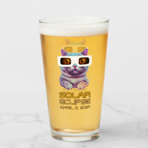Verre Éclipse solaire avec chat