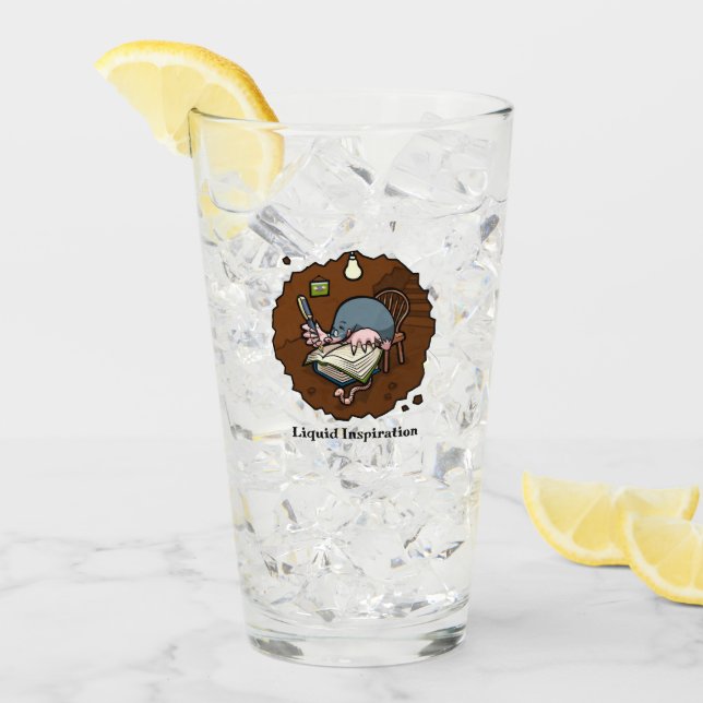 Verre Écrivain De Mole Inspiration Liquide Dans Le Dessi (Devant glace)