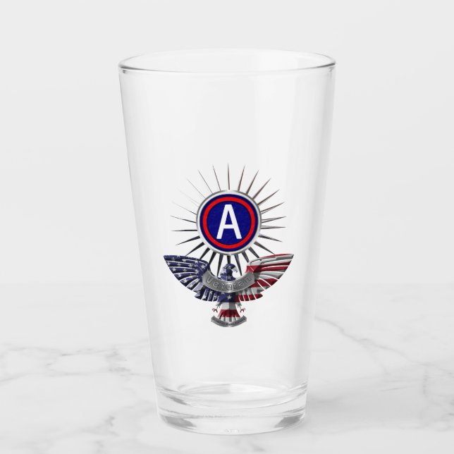 Verre Écusson de la 3e armée à cadre à pointes (Devant)