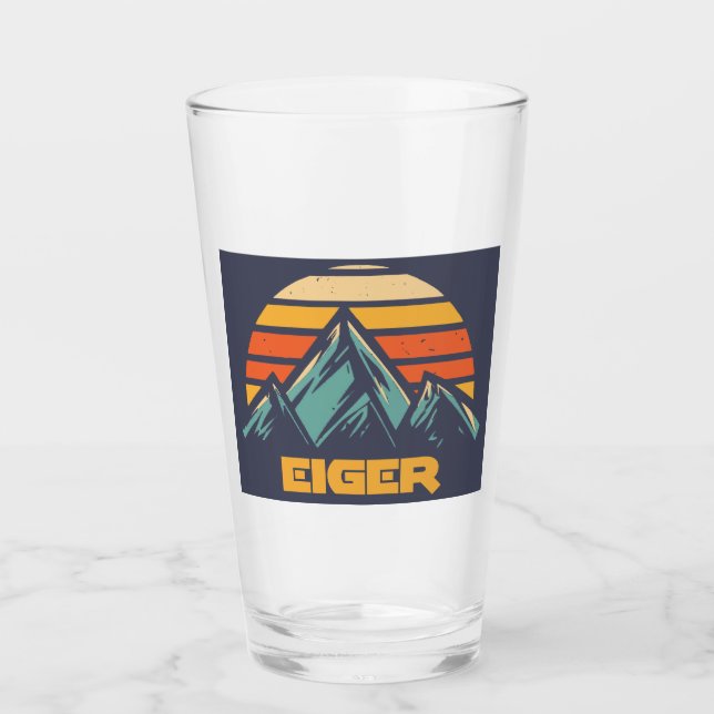 Verre Eiger Suisse Rétro Turquoise (Devant)
