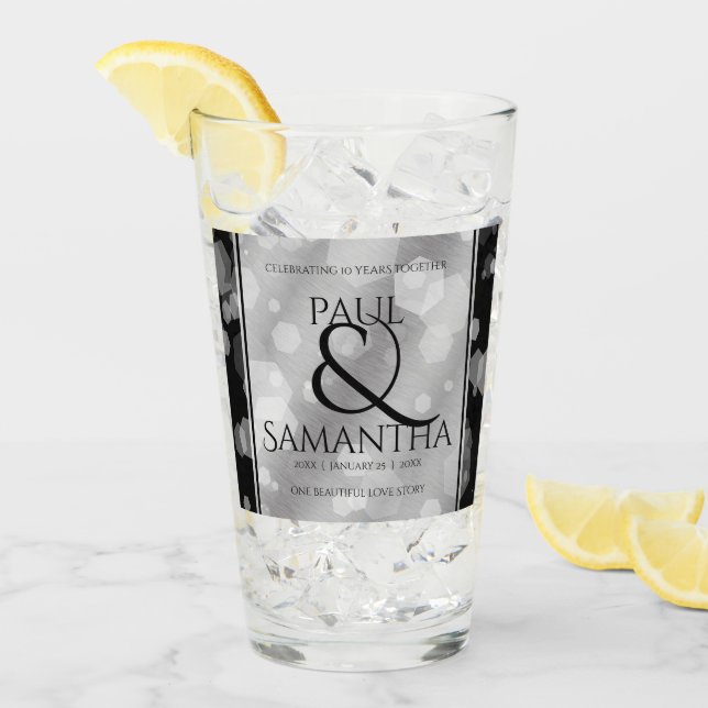 Verre Élégant 10ème anniversaire de la Mariage Tin (Devant glace)