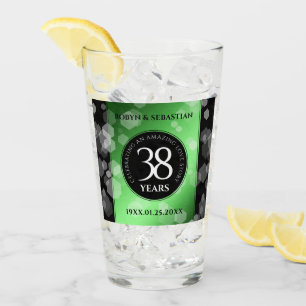 Verre Élégant 38e anniversaire du Mariage Emeraude