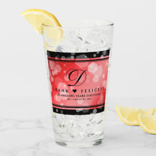 Verre Élégant 40e 80e Anniversaire de Mariage Rubis