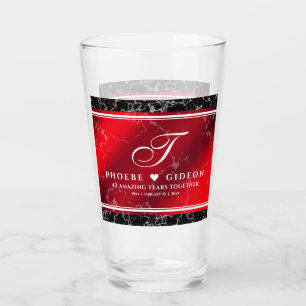 Verre Élégant 42e anniversaire de mariage Jasper