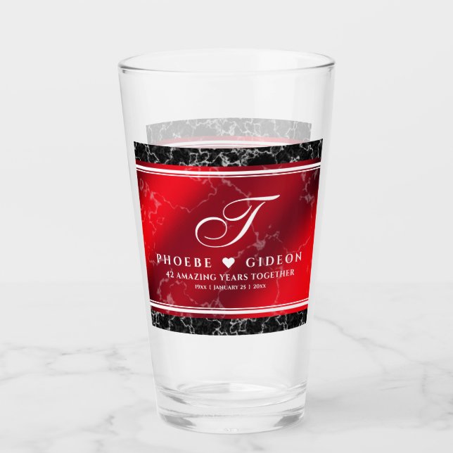 Verre Élégant 42e anniversaire de mariage Jasper (Devant)