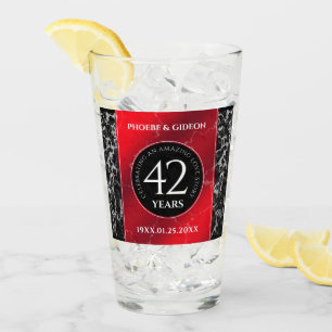 Verre Élégant 42e anniversaire du Mariage Jasper