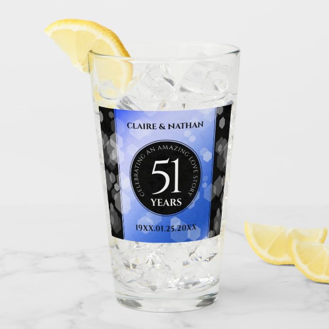 Verre Élégant 51e anniversaire de Mariage Sapphire (Devant glace)