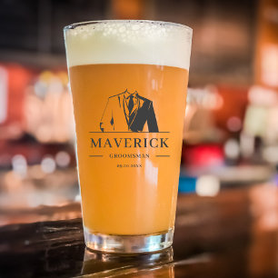 Verre Élégant Best Man Groomsmen Cadeau moderne Tuxedo B