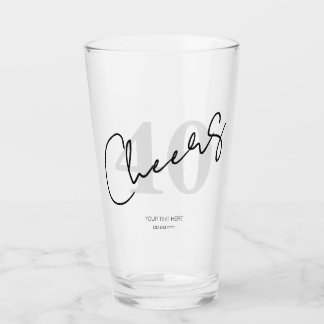 Verre Elegant Black and White Forty 40th Birthday