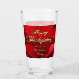Verre Élégant Bon thanksgiving Floral Rouge Poinsettia