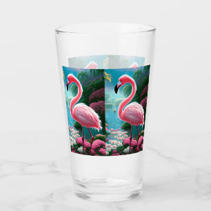 Verre Élégant Flamant rose tropical-70852