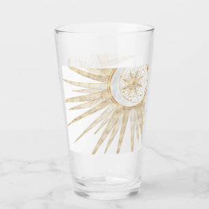 Verre Elegant Gold Doodles Sun Moon Mandala Design