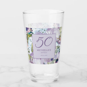 Verre Élégant lilas violet floral 50e anniversaire