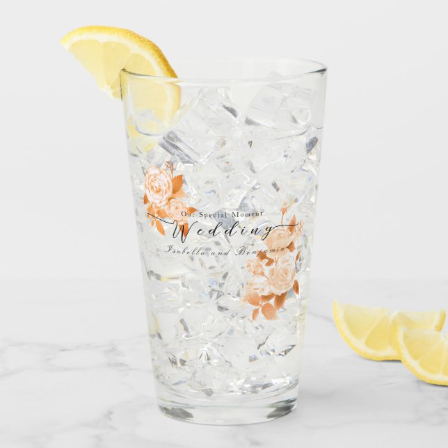 Verre Élégant Mariage Rose or (Devant glace)