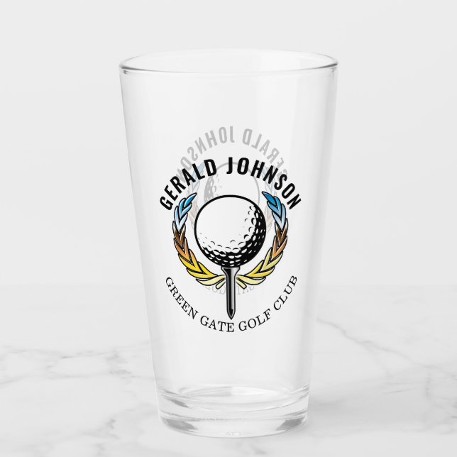 Verre Élégant minimaliste Golf Monogramme Conception (Devant)