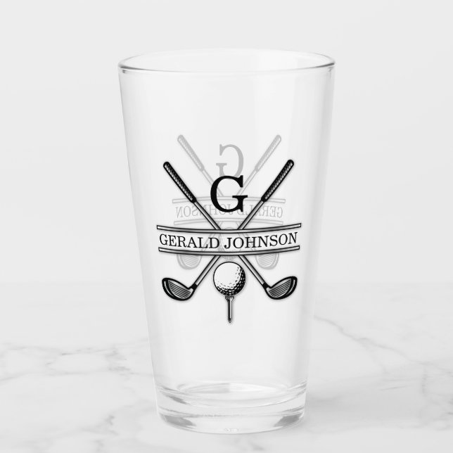 Verre Élégant minimaliste Golf Monogramme Conception (Devant)